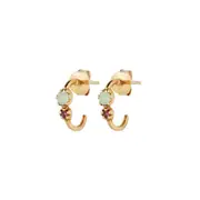Elsie Earrings in Sterling Silver with Tourmaline Stone - Shiny Finish Jewellery - Australia