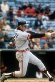 Outfielder Al Kaline Detroit Tigers bats v the Baltimore Orioles - 1974 Photo