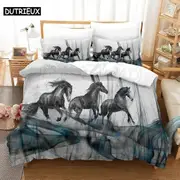 a2879 Bed Sheets Galloping horses Digital Bedding SetDuvet Cover + 2 Pillow Shams) 2880 Pillow Shams)