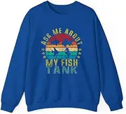 [X.Style] Ask Me About My Fish Tank Retro ds018 Sweater Royal S