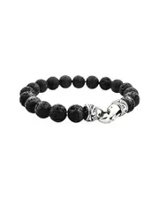 Jane Basch Steel Lava Stone Bead Bracelet NoSize NoColor