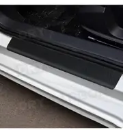 4Pcs Car Door Sill Protector Door Sill Scuff Plate Carbon Fiber Stickers Cover Door Anti Scratch for Cars SUV with Small Scraper