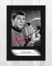 Leonard Nimoy (2) Star Trek A4 signed mounted poster. Choice of frame.
