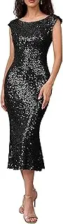 [IWFEV] Sleeveless Women's Sequins Dress Sparkly Bodycon Dress Party Dress Cocktail Midi Dress Mermaid Dress