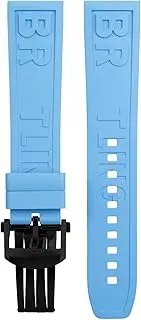 [KAVJU] Soft Natural Fluororubber FKM Rubber Letter Watchband 22mm For Breitling Professional Superocean Navitimer Bracelet Butterfly buckle