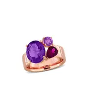 Rina Limor Silver 4.05 ct. tw. Amethyst & Rhodolite Ring
