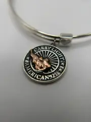 Alex and Ani Liberty Copper Carry Light Charm Bangle 525 Sterling Silver