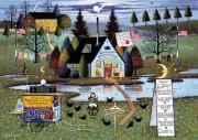 300 Piece Large Multicolor Jigsaw Puzzle Folk Art By Charles Wysocki