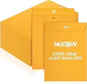 Fullhawl 50 Pcs Extra Large Mailing Clasp Envelopes 14 x 18 Inch Jumbo Kraft Catalog Manila Envelope with Clasp Closure for Oversized Big Documents Office Home Business Legal School Storing Mailing