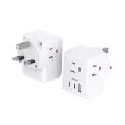 2 Pack US to UK Ireland Travel Plug Adapter, Type G Type G UK Ireland - 2 Pack