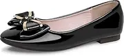 [QFDZLA] Flats Shoes for Women Leather Comfortable Round Toe Cute Bow Ballet Flats Dress Shoes Soft Comfort Slip on Flat Shoe