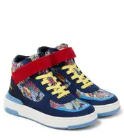 [Marc Jacobs Kids] Marc Jacobs Kids Printed suede high-top sneakers UK 13 blue