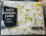Vintage NIP Morgan Jones DAINTY DAISIES Double Fitted Sheet Percale No Iron