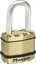 Master Lock Excell Heavy Duty Padlock with Key and Long Shackle - Cut-Proof Boron Carbide 51mm Shackle - 45 mm Size Lock for Storage Locker, Fence Lock and Gate Lock