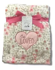 BLANKET PLUSH - DUCK DUCK GOOSE GIRLS 243 - SO LOVED PINK -BABY TODDLER CRIB BED