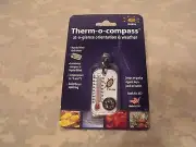 Compass: Therm-O-Compass, Sun Company, Thermometer w/Split Ring & Wind Chart