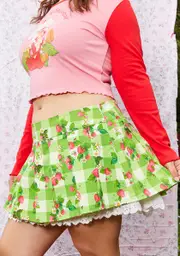 [Dolls Kill X Strawberry Shortcake] Plus Zing In Spring Pleated Skirt