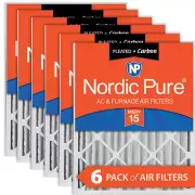 Nordic Pure 20x20x4 (3 5/8) Pleated Air Filters MERV 15 Plus Carbon 6 Pack