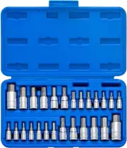 01144A Tamper-Proof Hex Bit Socket Set, 26 Pieces | SAE (5/64-9/16”) and Metric