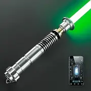 DAMIENSABER RGB V3 Smooth Swing Light Saber, Motion Control Dueling Light Sabers,16 Sound Fonts Luke Light Saber with Infinite Color Changing, Rechargeable Metal Hilt, for Adults, Pogo Core