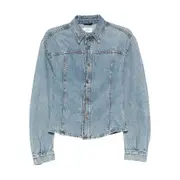 [Haikure] Haikure Button-up Denim Jacket M BLUE