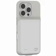 Compatible For iPhone 16 Pro Max Charging Back Case 7000mAh Power Bank Phone Backup Battery Pack White