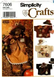 Simplicity 7606 Bear & Clothes Craft Sewing Pattern Uncut