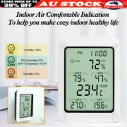 Digital LCD Clock Humidity Meter Hygrometer Thermometer Temperature Monitor AU
