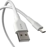 [EFCAS1U992WHI] USB-A to USB-C Braided Power and Data 1M Cable - White