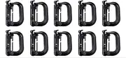 10 Pack Multipurpose D-Ring Grimloc Locking for Molle Webbing with Zippered Pouch by BOOSTEADY