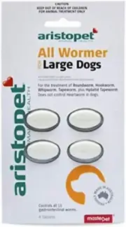 All Wormer 4 Tablets for Large Dogs, 4 Count