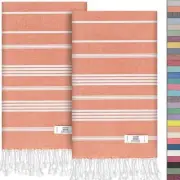 Hand Towels - Set of 2 | 18" x 30" - Decorative Turkish Hand Orange Sultan