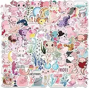 Glueewee Axolotl Stickers, 100PCS Cute Animal Stickers, Waterproof Vinyl PVC, Perfect for Kids Teens Adults, Decorate Water Bottles Laptops Luggage Journals