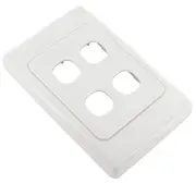 4-Gang Custom Blank Wall Plate + Surround for 4 Mech Connector Terminals
