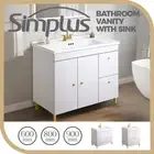 Simplus Bathroom Vanity Unit Sink w/ Ceramic Basin Cabinet Storage Freestanding