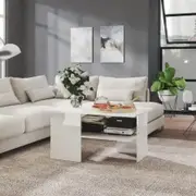 Coffee Table High Gloss White 90x60x46.5 cm Engineered Wood