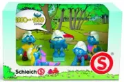 41258 Schleich Decade 1990s Smurf Set of 5 Runner Swimmer Smurfette Smurfs