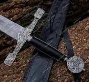Unique Hand Forged Damascus Steel King Arthur, Excalibur Sword / Knight Sword.