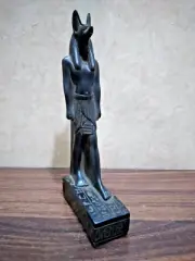Anubis Ebros Anubis Egyptian God afterlife Handmade Black Statue of basalt stone