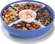 Divided Serving Bowls with Lids, Serving Bowls, Multifunctional Snack Tray for Fruit, Nuts, Candy, Crackers, Vegetables