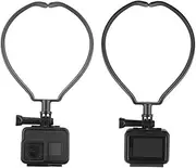 OSALADI Collar Neck-Hanging Selfie Video Stabilizer Recording Bracket Plastic Neck Clamp Neck Clamp for Camera Stabilizer Camera Stabilizer Grip Neck Hanging Stabilizer Abs Black
