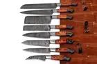 CUSTOM HANDMADE 8PCS KITCHEN CHEF KNIFE SET WITH ROLL BAG BEST GIFT