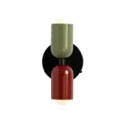 NNEOBA Vibrant Nordic Minimalist Wall Light - Green Red Lampshade, Plug-in Desig