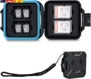 SD & Microsd Card Case for 4 SD/SDXC/SDHC Cards + 8 Micro SD/MSD/TF Cards, Water