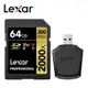 Lexar&#174; 64GB Professional 2000x SDXC&#8482; UHS-II V90記憶卡(附讀卡機)