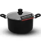 Hamilton Beach Nonstick Covered Dutch oven 5-Qt - Black Aluminum Dutch oven