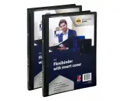 2x Marbig Professional Flexibinder 2-Ring A4 File/Document Binder Organiser BLK