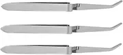 Baluue Diy Manicure Tools 3pcs Stainless Steel Tweezers Nail Art Clips for Nail Art Supplies