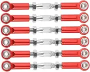 ORFOFE Upgrade Your RC Truck: 6pcs 71mm Aluminum Turnbuckle Rods for Red Machined
