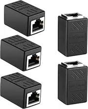 SIPYTOPF 5PCS RJ45 Coupler Ethernet Extender Connector,Female to Female in Line Network Coupler for Cat7 Cat6 Cat5 Cat5e Ethernet Cable Extender Adapter